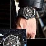 Klocka Patrik (automatisk herrklocka med håldesign & silikonarmband)