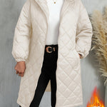 Quiltad jacka dam – elegant lila med huva & dragkedja