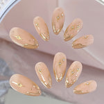 GoldenBurst™ – Lyxiga Guldnaglar med Stjärndesign (10-pack)