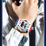 Klocka Tobias (digital herrklocka med dubbeltid, alarm & vattenskydd 50 m)