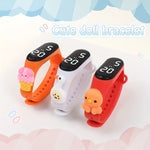 Färgglada digitala barnklockor med djurmotiv