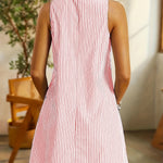 Randig sommarklänning dam – A-linje med fickor