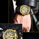 Klocka Patrik (automatisk herrklocka med håldesign & silikonarmband)