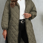 Quiltad jacka dam – elegant lila med huva & dragkedja