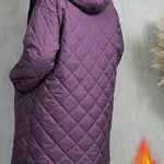 Quiltad jacka dam – elegant lila med huva & dragkedja