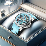 Klocka Patrik (automatisk herrklocka med håldesign & silikonarmband)