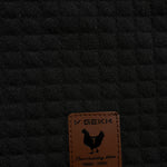 Bohemisk hoodie herr – rutigt långärmad pullover med orange detaljer