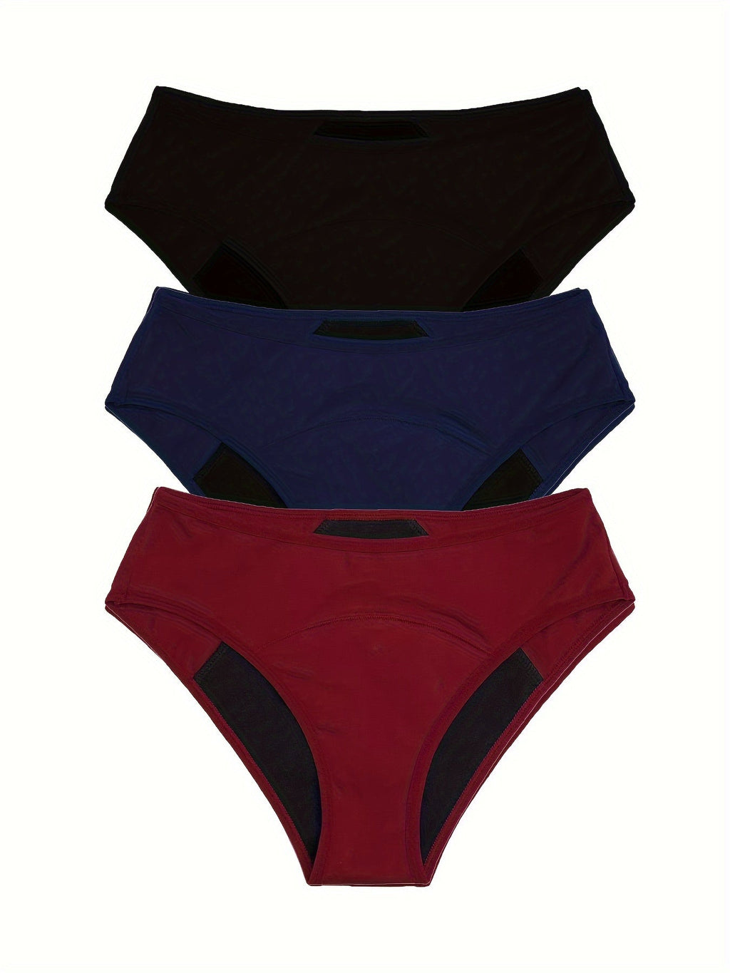 3-pack Menstrosor – Läckagesäkra & Bekväma i Mörka Färger