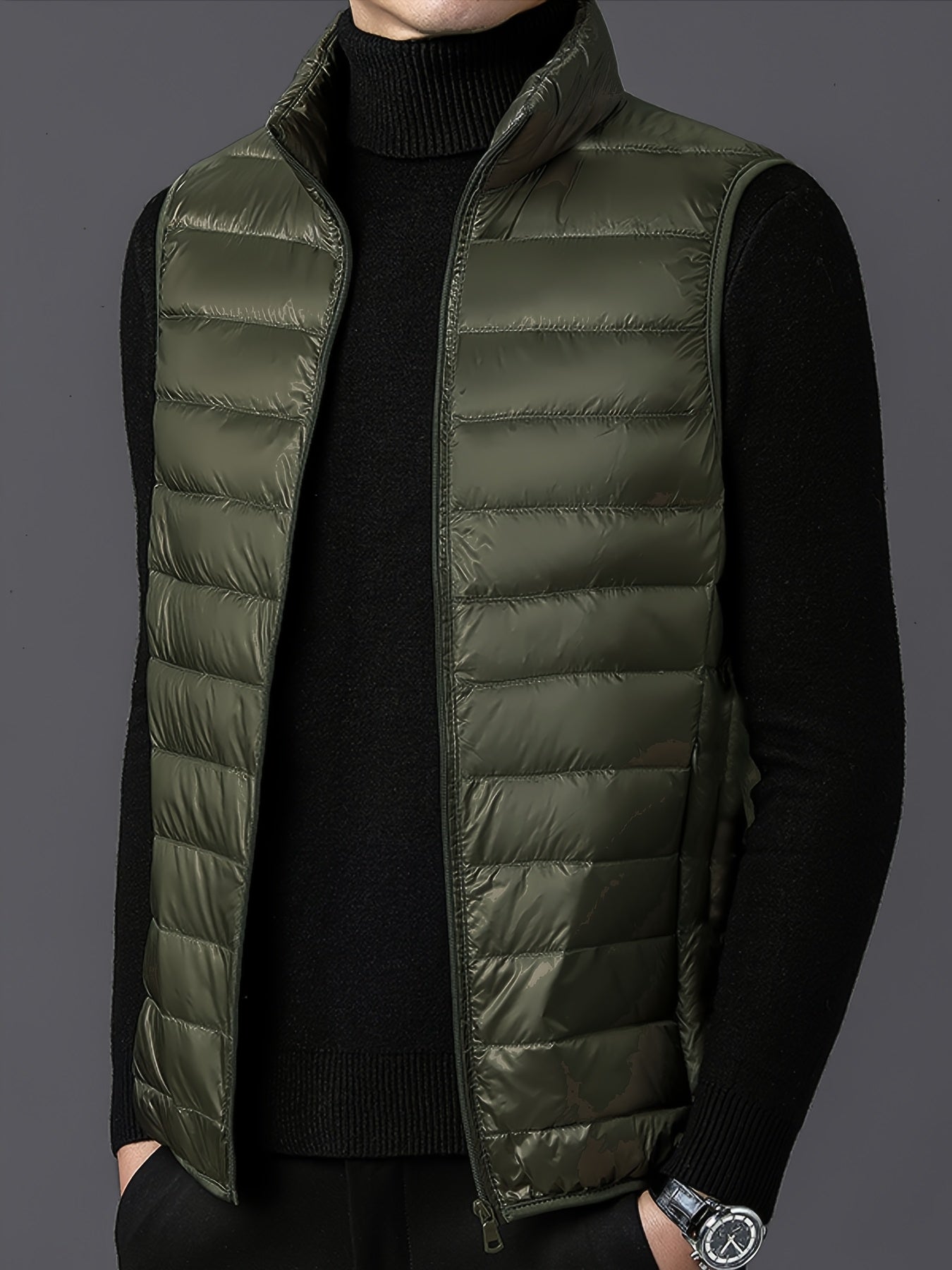 Herrväst ståkrage – lätt väst för vår & höst