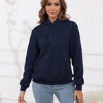 Fleecefodrad hoodie dam – grå med huva & magficka