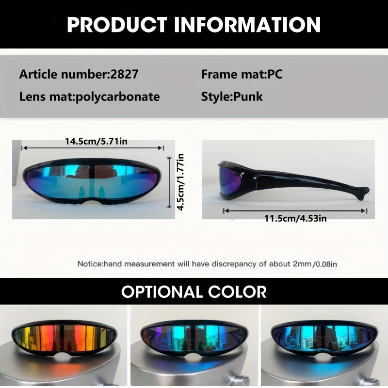 Futuristiska sci-fi glasögon – unisex med spegellinser & bred ram