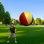 Kjempestor oppblåsbar ball – rød/gul/blå, strandspill