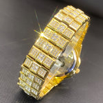 Klocka Stefan (herrklocka i guldfärg med romerska siffror & strassdetaljer)