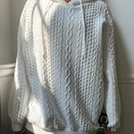 Hoodie dam plus size – ribbad design med huva & dragsko