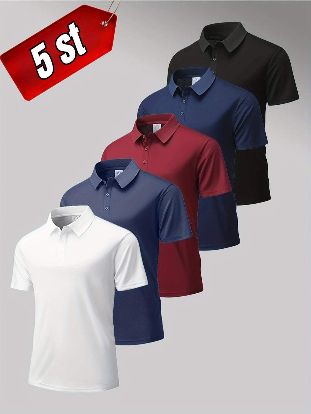 5-pack Herr Skjortor Kort Ärm